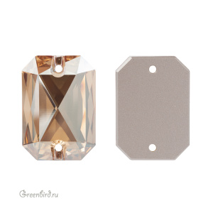 3252 Emerald Cut Sew-on Stone 28х20 мм – Golden Shadow (#001GSHA)