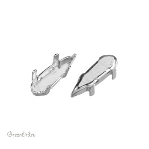 4331 Оправа для ювелирного кристалла Raindrop Fancy Stone 11 мм, белая бронза