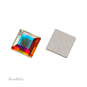 2400 Кристалл с плоским основанием холодной фиксации Square 6 мм – Crystal AB (#001AB), 1шт.