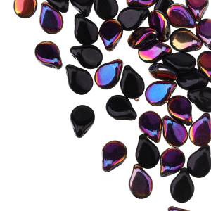 Pip Beads 5x7mm, Jet/Sliperit, 5 гр (#23980/29500)