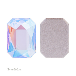 2602 Кристалл холодной фиксации Emerald Cut 14x10 мм – Vintage Rose Shimmer (#319SHIM)