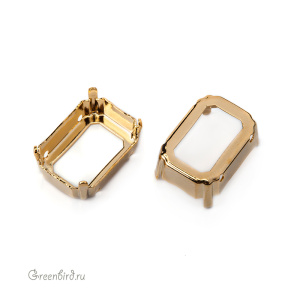 4610 Оправа для ювелирного кристалла Octagon FS 18х13 мм, золото