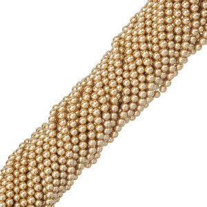 Crystalbird Жемчуг круглый 6 мм, королевский золотой, нить (#270)