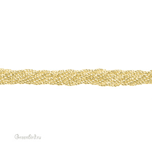 Бусины Геметин 2 мм, граненые, цвет: светлое золото, нить (#SV-HMT-79)