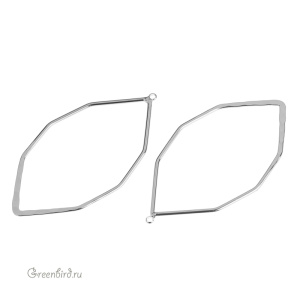 Подвеска-рамка большая, родий, 1 шт. (#SVA-FRAME-06R)