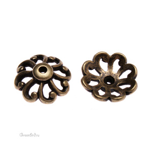 Чашечка "Фестончатая", ант. латунь, 1 шт. (#TC-5590)