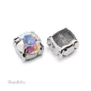 Swarovski 1088 Шатон в оправе SS39, родий, прозрачный радужный (#001AB), 1 шт.