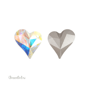 4810 Asymmetrical Heart Fancy Stone 13x12 мм – Crystal AB (#001AB)