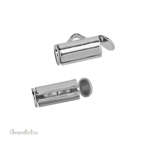 Концевик-трубочка 9 мм, родий, 1 шт. (#SV1701-E03-R)