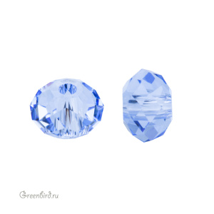 Swarovski 5040 Бусина Бриолетт 6х4 мм, светлый сапфир (#211), 1 шт.