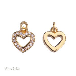 Подвеска "Сердечко" с фианитами, золото (#SVA-FIAN-027G)
