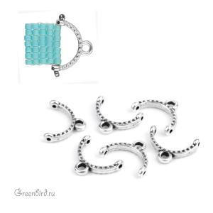 CYMBAL Концевик "Skaloti" для Delica 11/0, ант. серебро, 1 шт. (#M11-012219-SP)