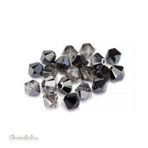 Swarovski 5328 Биконусы 4 мм, черный микс (#MIX13), уп. 20 шт.