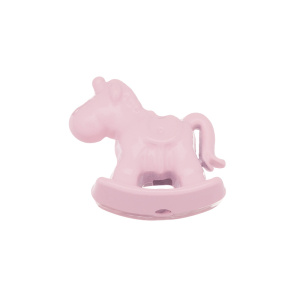 Бусина фигурная "Лошадка-качалка", розовый, 1 шт. (#SVABM-19)