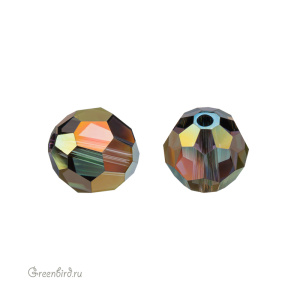 Swarovski 5000 Бусина круглая 8 мм, иризирующий зеленый FC (#001IRIGFC), 1 шт.
