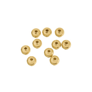 Металлический бисер 4 мм, золото, 10 шт (#CN-BM-038G)