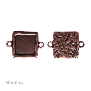 Коннектор-рамка квадрат, ант. медь, 1 шт. (#TC-3113)