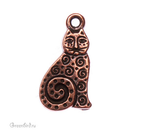 Подвеска "Кошка спираль", ант. медь, 1 шт. (#TC-2164) Подвеска "Кошка спираль", ант. медь, 1 шт. (#TC-2164)
