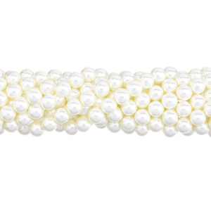 Crystalbird Жемчуг круглый 10 мм, айвори, нить (#106)