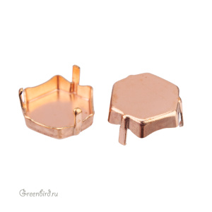 NEW 4683 Оправа без отверстий для Thin Hexagon Fancy Stone 12х13,5 мм, томпак NEW 4683 Оправа без отверстий для Thin Hexagon Fancy Stone 12х13,5 мм, томпак