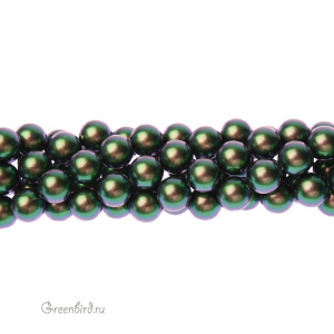 Swarovski 5810 Жемчуг 8 мм, зеленый скарабей (#946), уп. 20 шт.