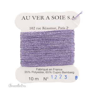 Металлизированная нить Tresse #8 AVAS, фиолетовый/белый, 10 м (#8-1223)