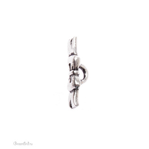 Тоггл-элемент "Бантик", ант. серебро, 1 шт. (#TC-6171)