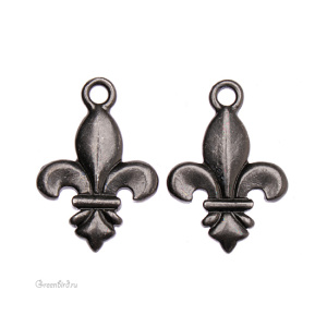 Подвеска "Королевская лилия", gunmetal, 1 шт. (#TC-2340)