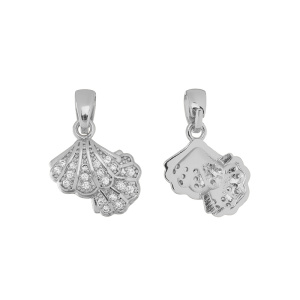 Подвеска "Ракушки" с фианитами, родий (#SVA-FIAN-190R)