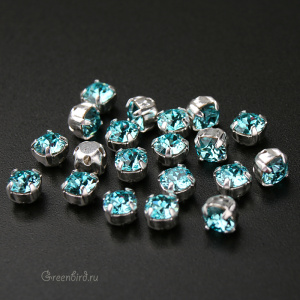 53200 Chaton Montees SS16 (4мм) в оправе, серебро – Light Turquoise (#263) 53200 Chaton Montees SS16 (4мм) в оправе, серебро – Light Turquoise (#263)