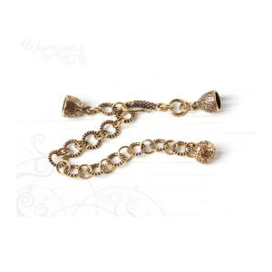 Замок-крючок с удлинителем, ант. латунь, 1 шт. (#Л2918)