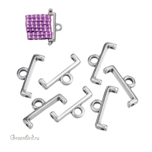 CYMBAL Концевик "Topolia" для Delica 11/0, ант. серебро, 1 шт. (#D11-013060-SP)