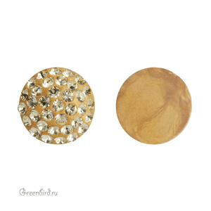 Swarovski 86601 Кабошон с кристальным паве 12 мм, жонкиль (#213), 1 шт.