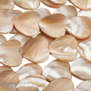 Бусина "Сердце" 20 мм, кофейный перламутр, 1 шт. (#SVA-PRL-011)