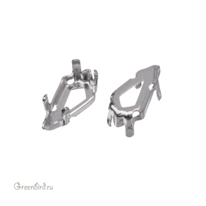Оправа для ювелирного кристалла 4731 Кайт 10х5 мм, белая бронза