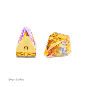 Swarovski пришивные 3296 Шип квадратный 7х7 мм, светлый топаз с мерцанием (#226SHIM), 1 шт.