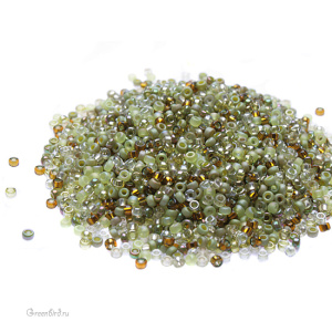 Бисер японский круглый MIYUKI Round 15/0, микс Olive Medely (#MIX55), 10 г
