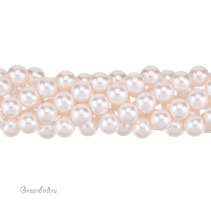 Жемчуг Crystalbird, круглый, 10 мм, Cream Rose Light, нить (#02)