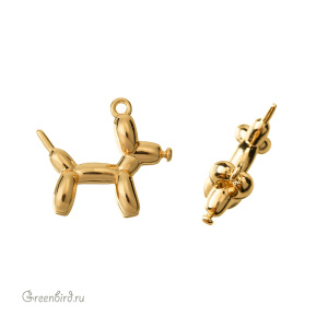 Подвеска "Собачка шарик", золото, 1 шт. (#SVA-BASE-028G)
