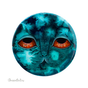 Авторский кабошон, ручная роспись (#JN3-10-1)