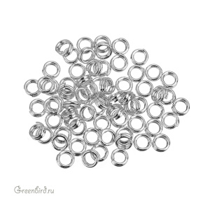 Соединительные кольца двойные 4 мм, родий (#SVA-Rings-020R)