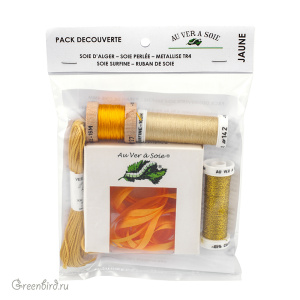Набор ниток AVAS с шелковой лентой, Jaune-1