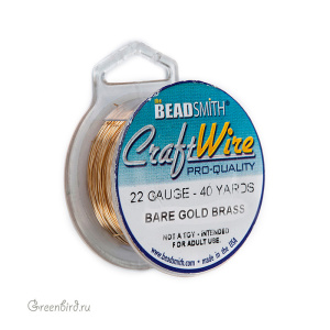Проволока Craft Wire 22 Ga Bare Gold Brass (CW22R-BGB-15)