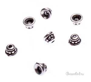 Чашечка "Бусинки мал.", ант. серебро, 1 шт. (#TC-5599-12) Чашечка "Бусинки мал.", ант. серебро, 1 шт. (#TC-5599-12)