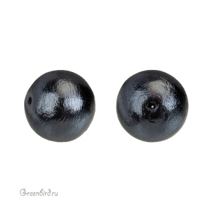 Хлопковый жемчуг 18 мм, Black, 1 шт. (#CTP001-18-Black)