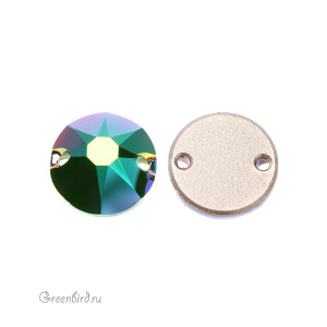 Swarovski пришивные 3288 Шатон 10 мм, зеленый скарабей (#001SCGR), 1 шт.