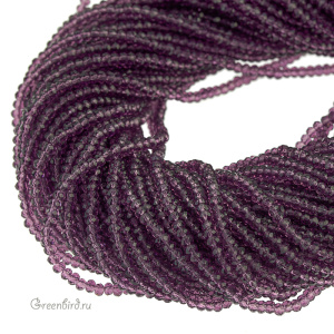 Бусины граненые рондели 3,1 мм, лилово-коричневый, нить (#SVAB1020)