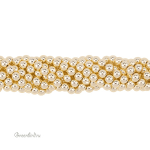 Бусины Геметин 8 мм, круглые, цвет: золото, нить (#SV-HMT-75)