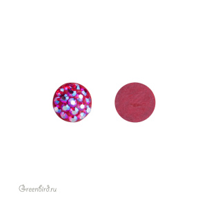 Swarovski 86601 Кабошон с кристальным паве 6 мм, светлый сиам с мерцанием (#227SHIM), 1 шт.