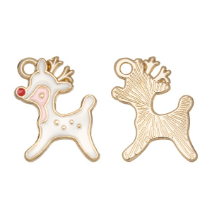 Подвеска с эмалью "Олененок", золотистый, 1 шт. (#CN-PN-234)